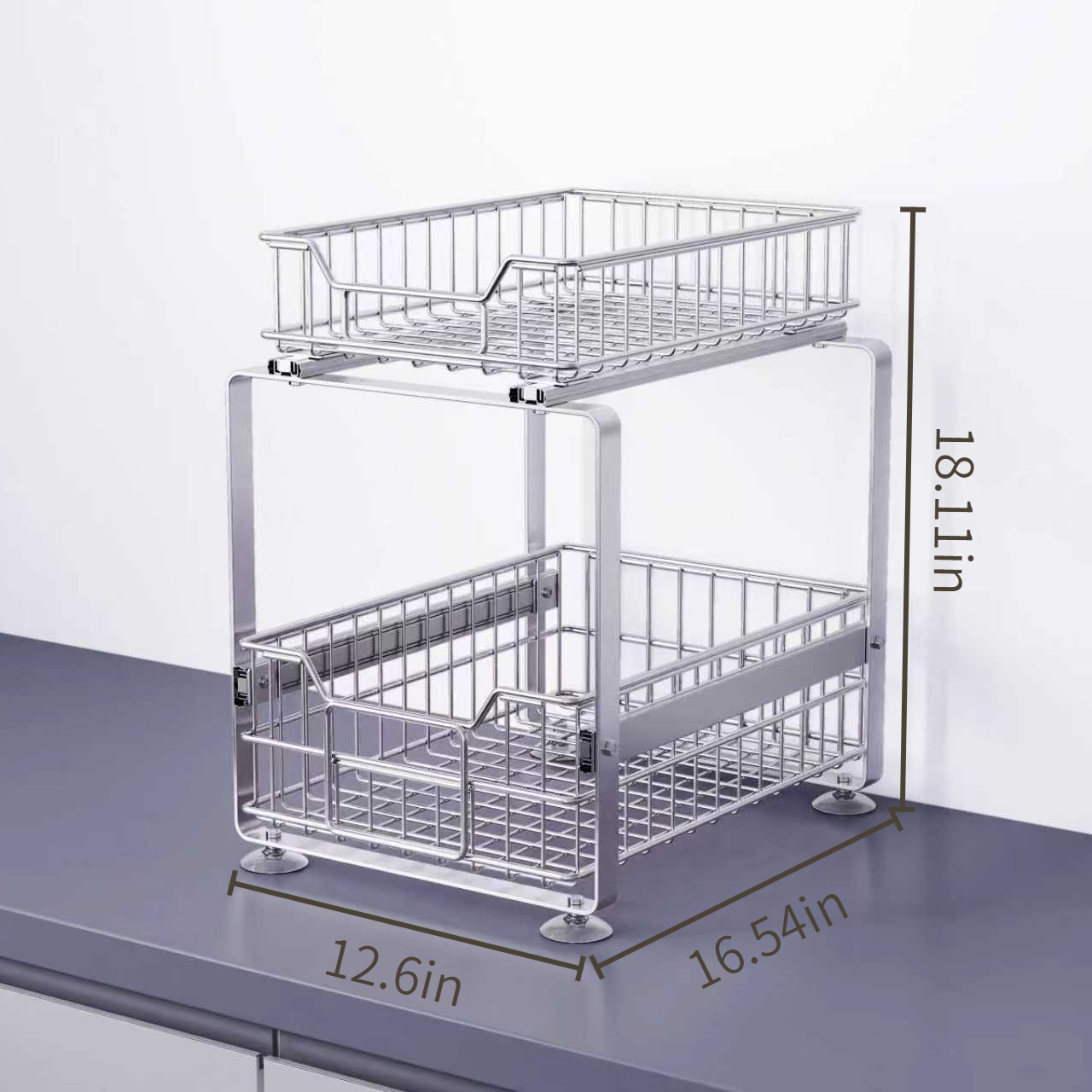 2-Tier Pull-out Kitchen Storage Basket