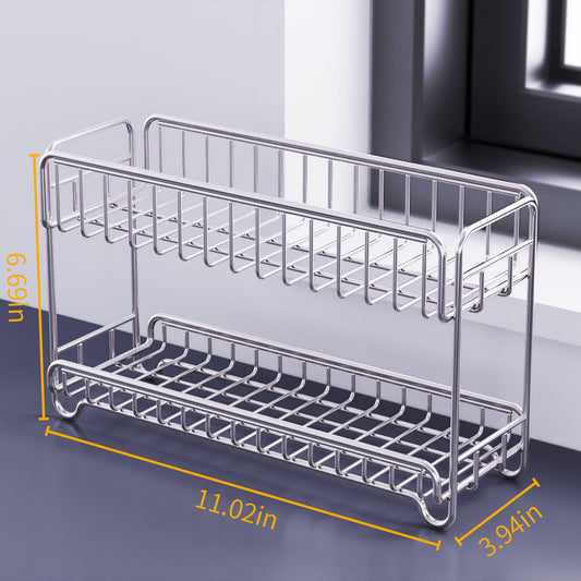 Stainless Steel 2-Tier Kitchen Storage Shelf