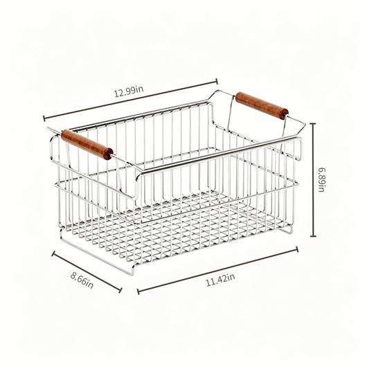 (Medium)304 Stainless Steel Multi-functional Storage Basket