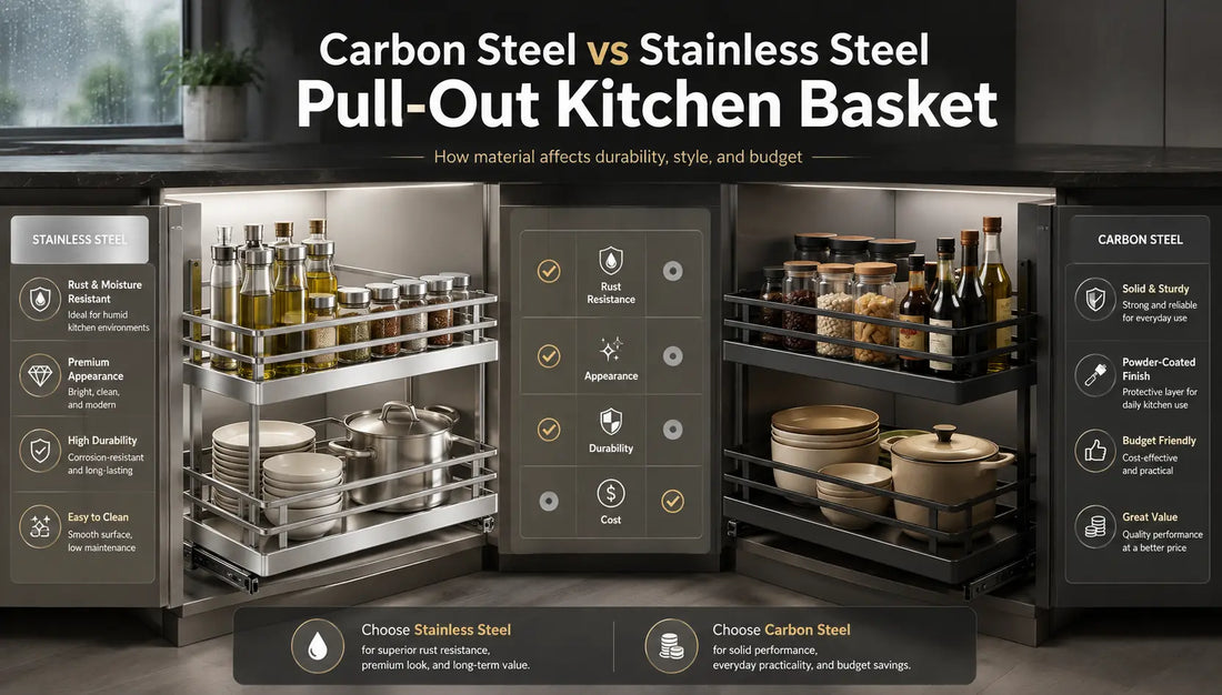 Carbon Steel vs Stainless Steel Pull-Out Kitchen Basket