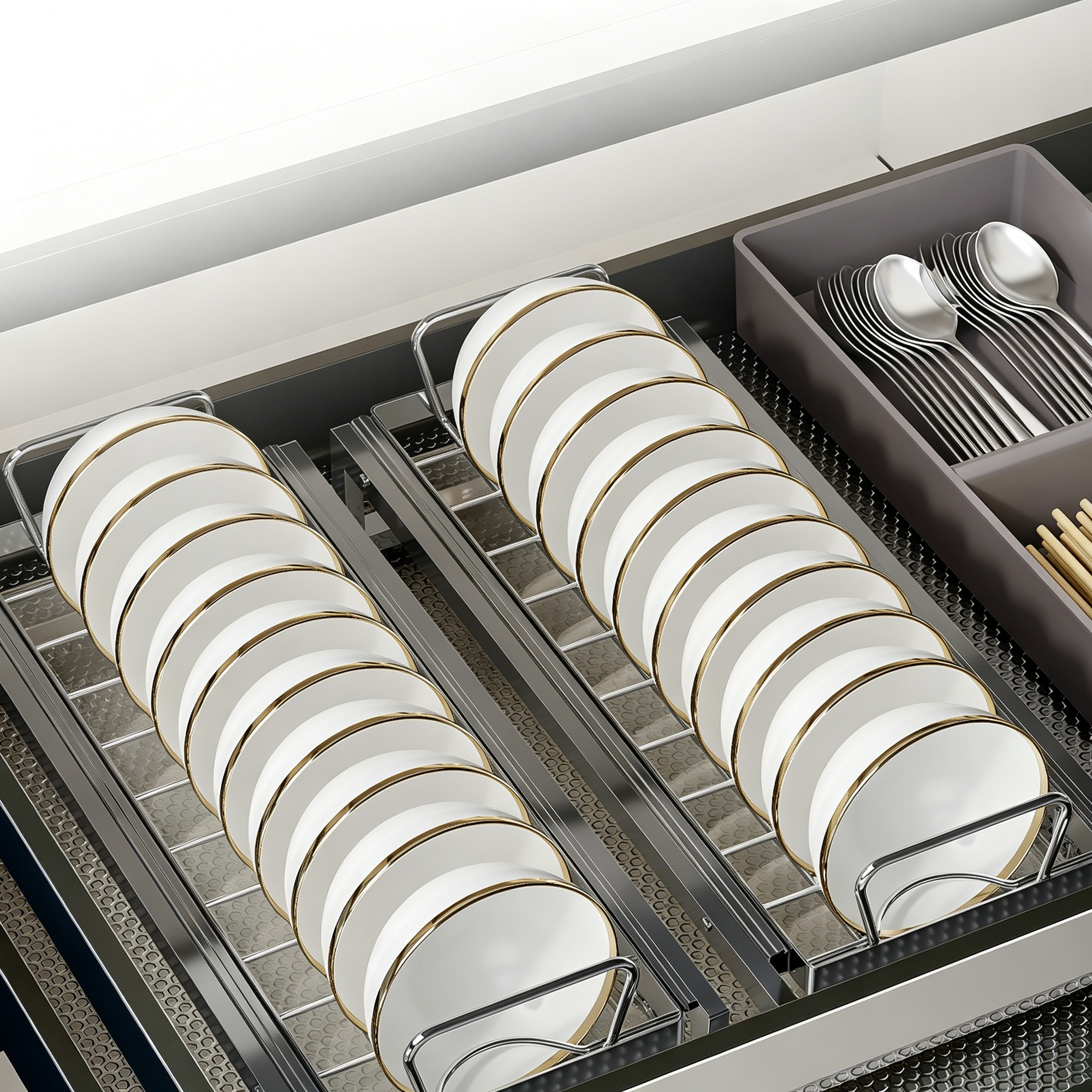 Pull-out Cabinet Dish Rack