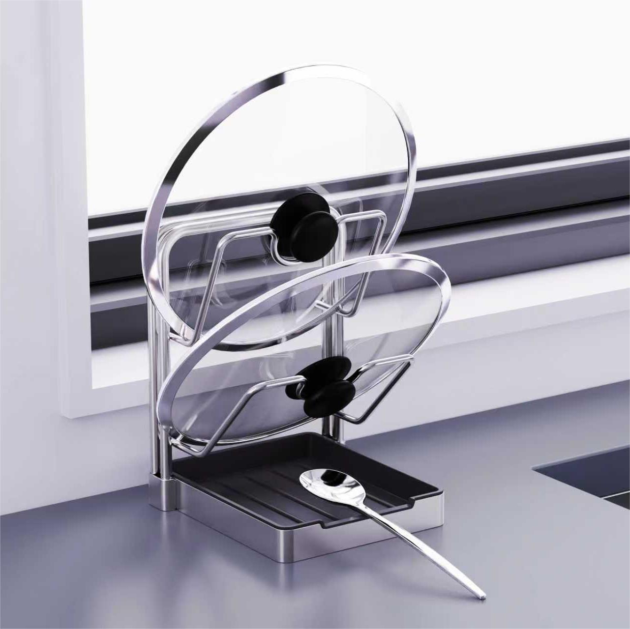 Pot Lid and Utensil Rest Organizer
