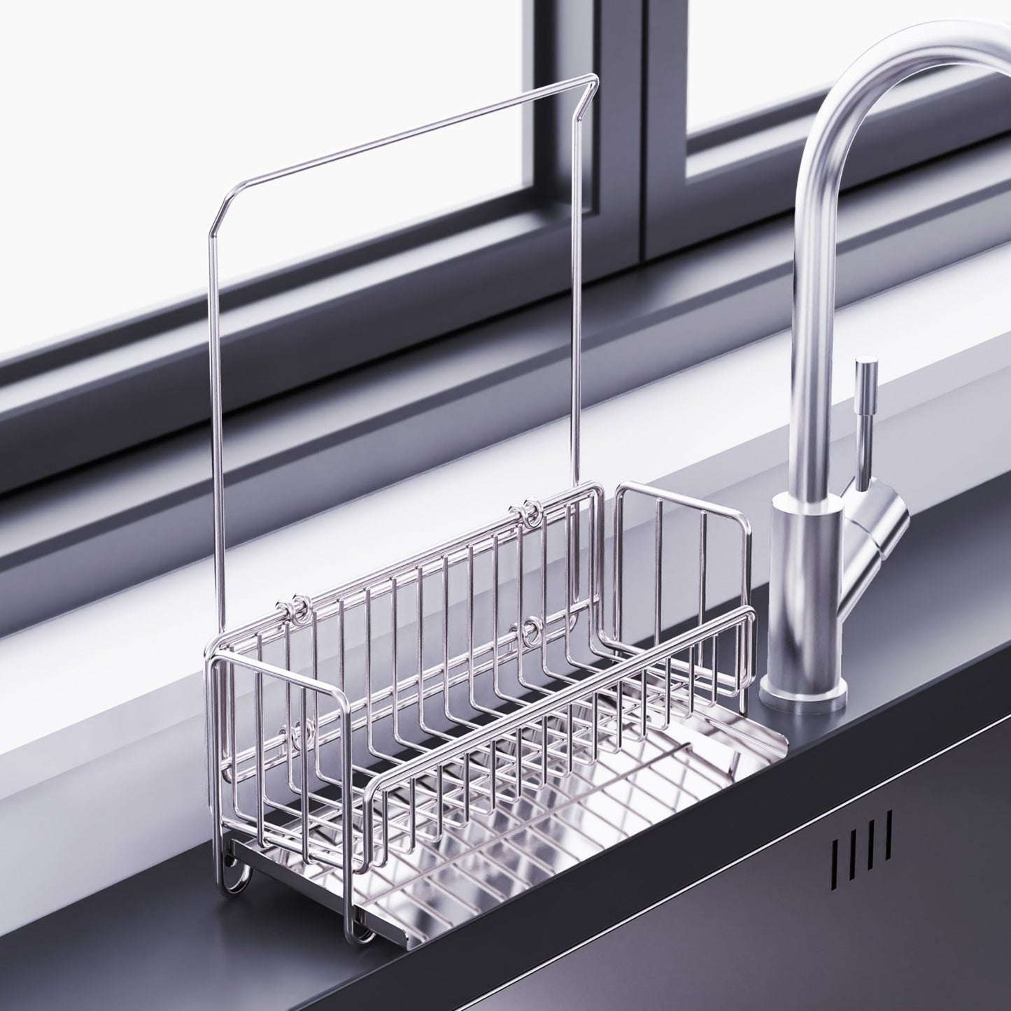 Stainless Steel Kitchen Cleaning Tool Storage Rack