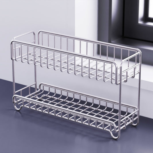 Stainless Steel 2-Tier Kitchen Storage Shelf