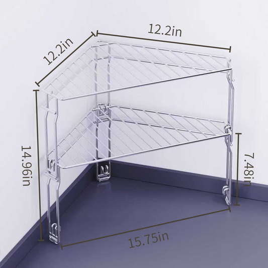 （2-tier）Kitchen Corner Triangle Storage Rack
