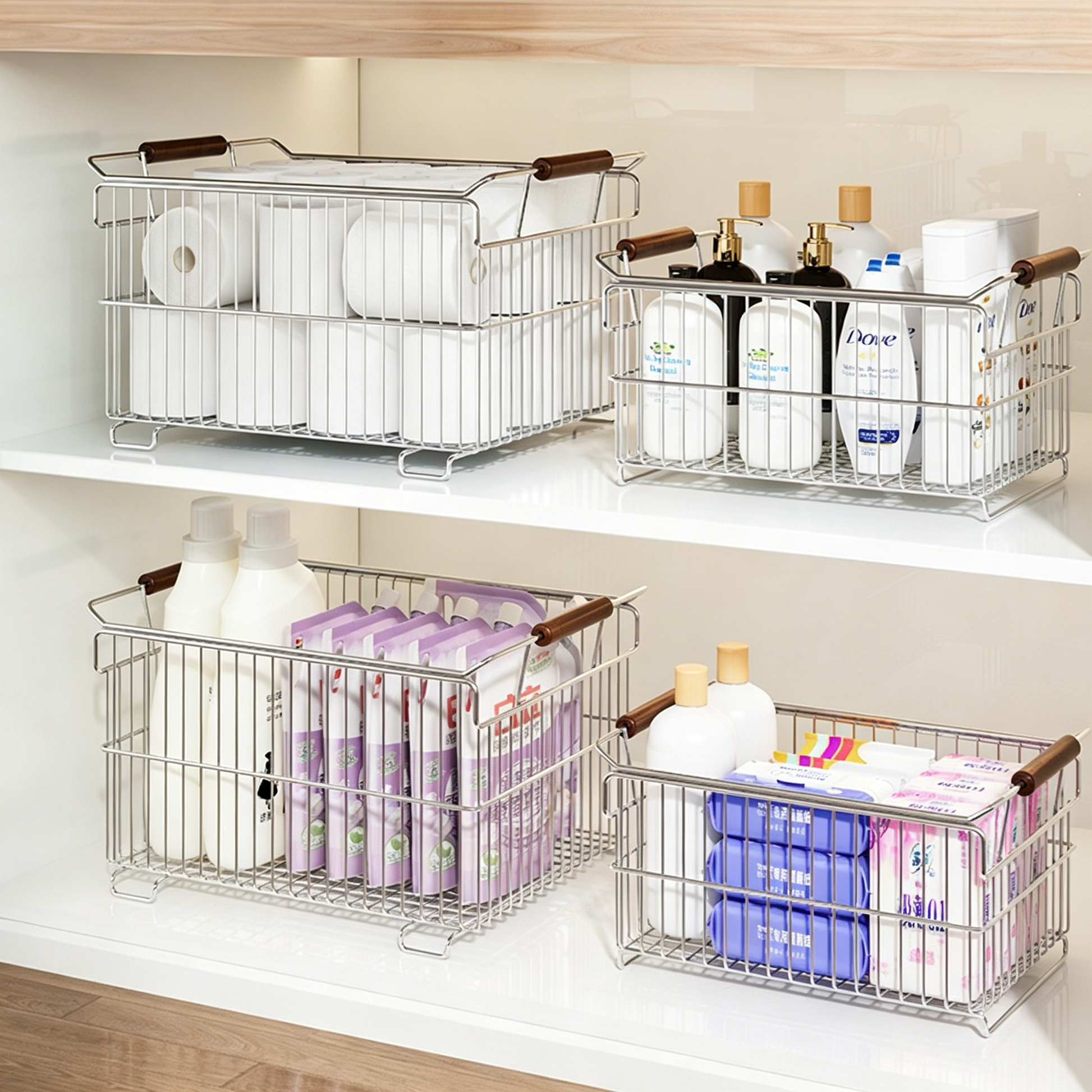 304 Stainless Steel Multi-Functional Storage Basket
