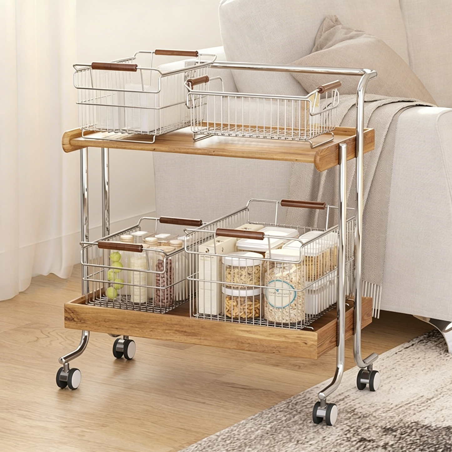 304 Stainless Steel Multi-Functional Storage Basket