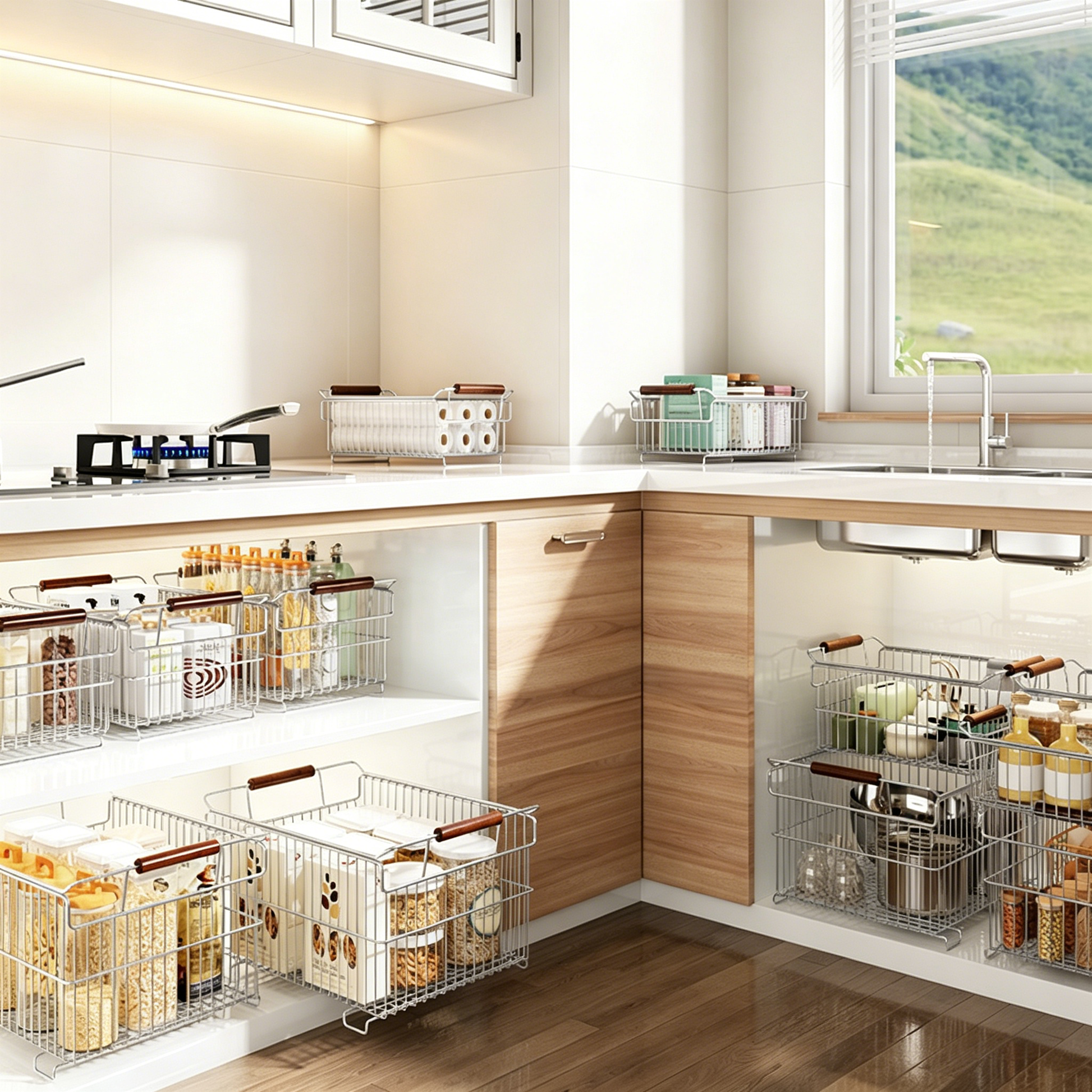 304 Stainless Steel Multi-Functional Storage Basket full
