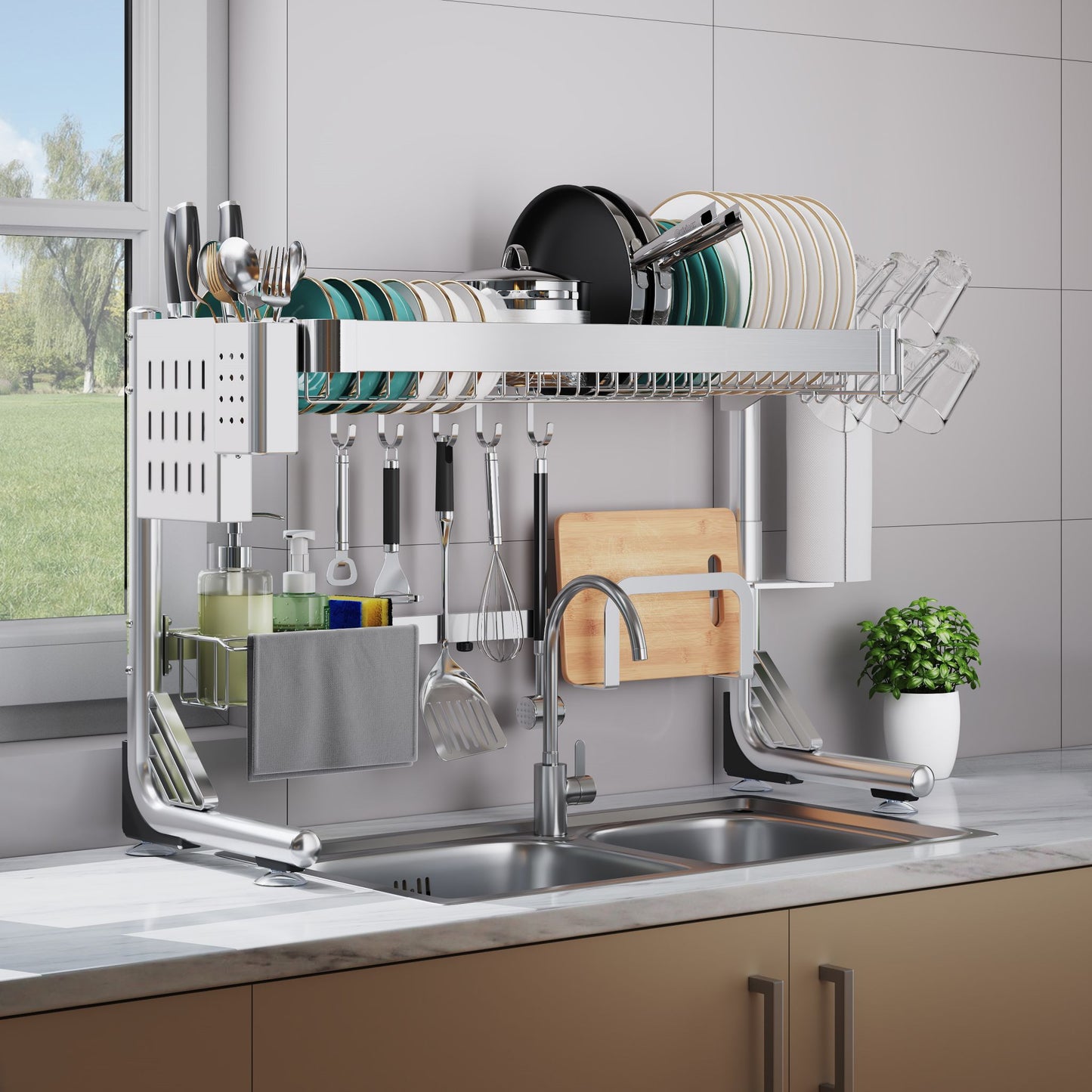 304 Stainless Steel Over-Sink Dish Drying Rack
