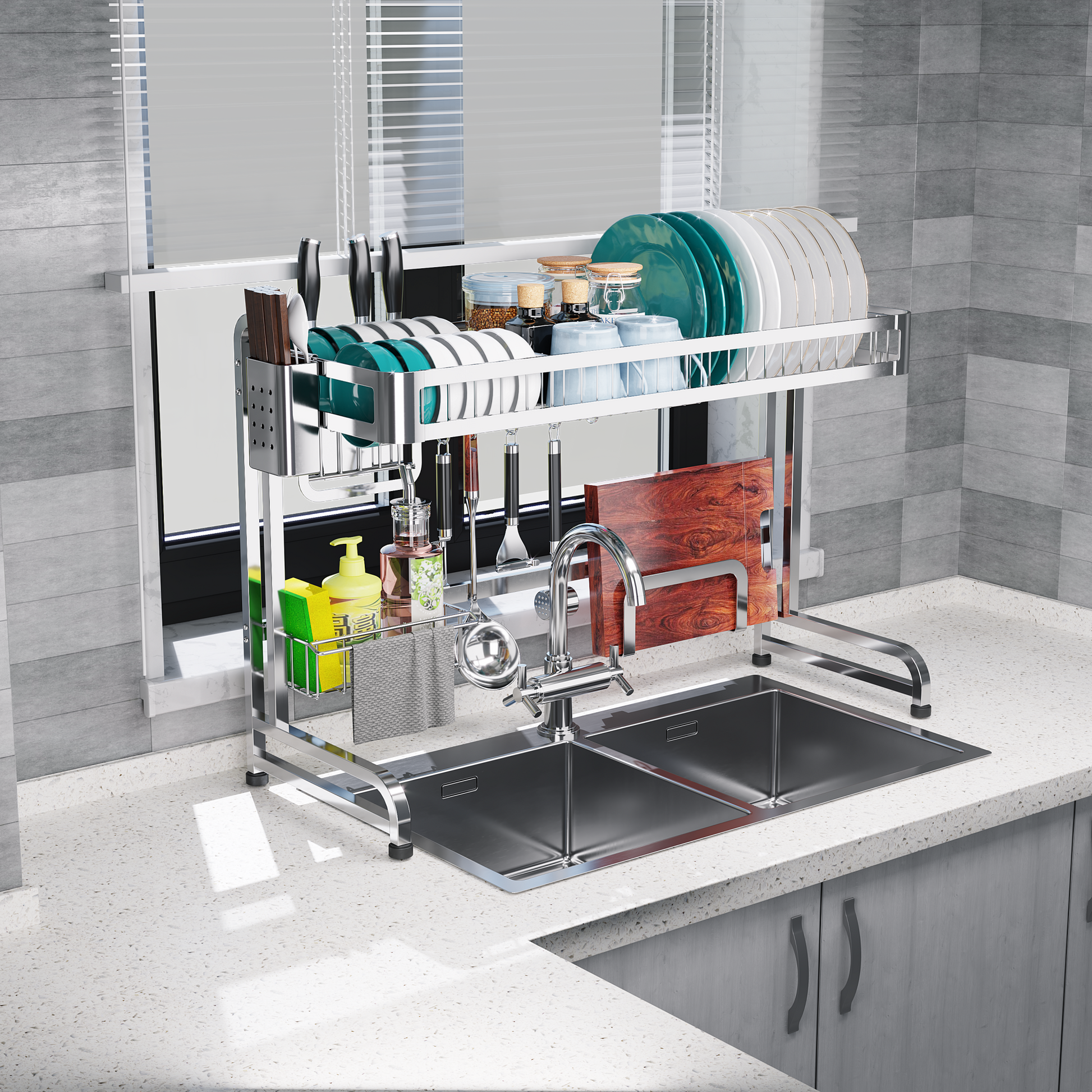 304 Stainless Steel Over-Sink Dish Drying Rack