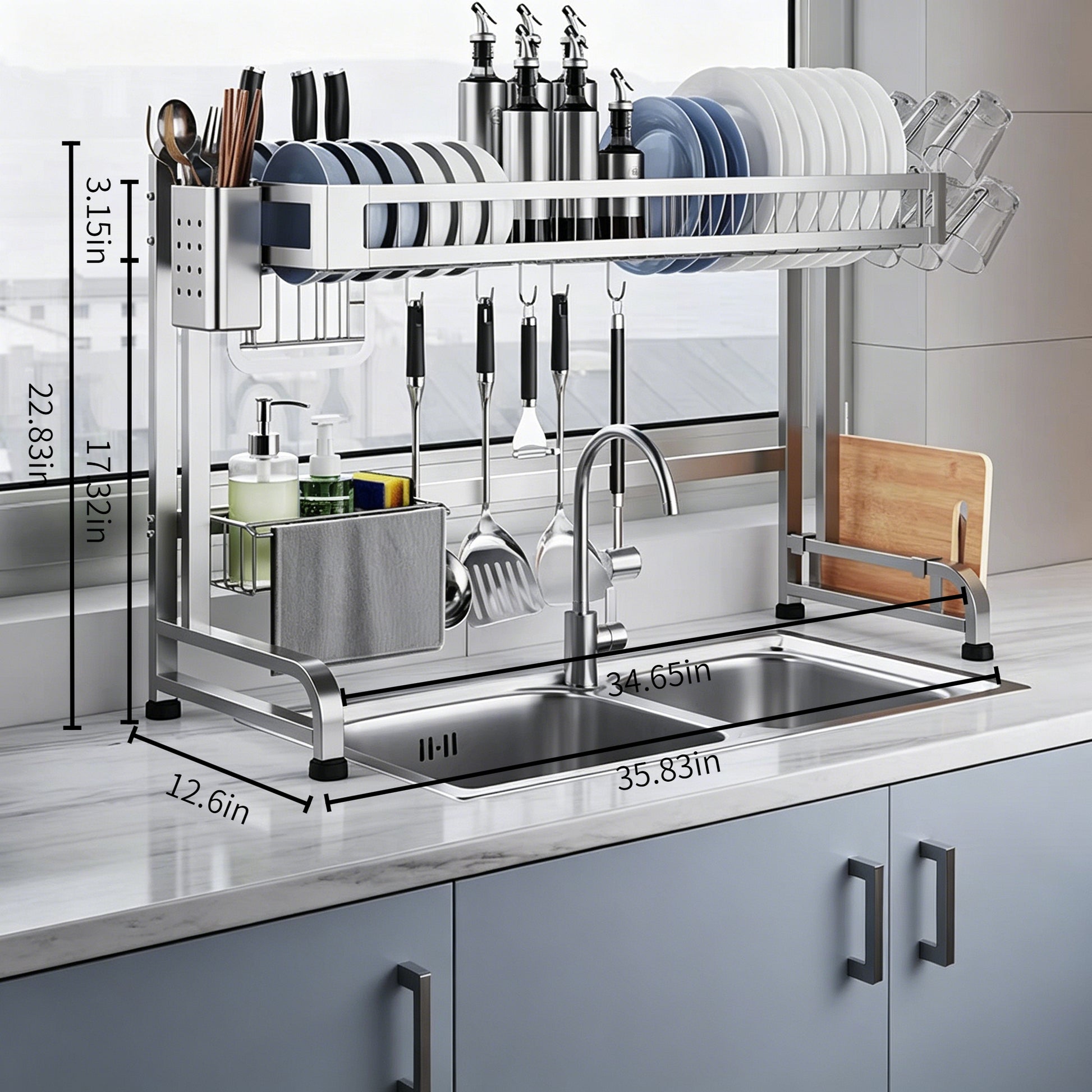 304 Stainless Steel Over-Sink Dish Drying Rack