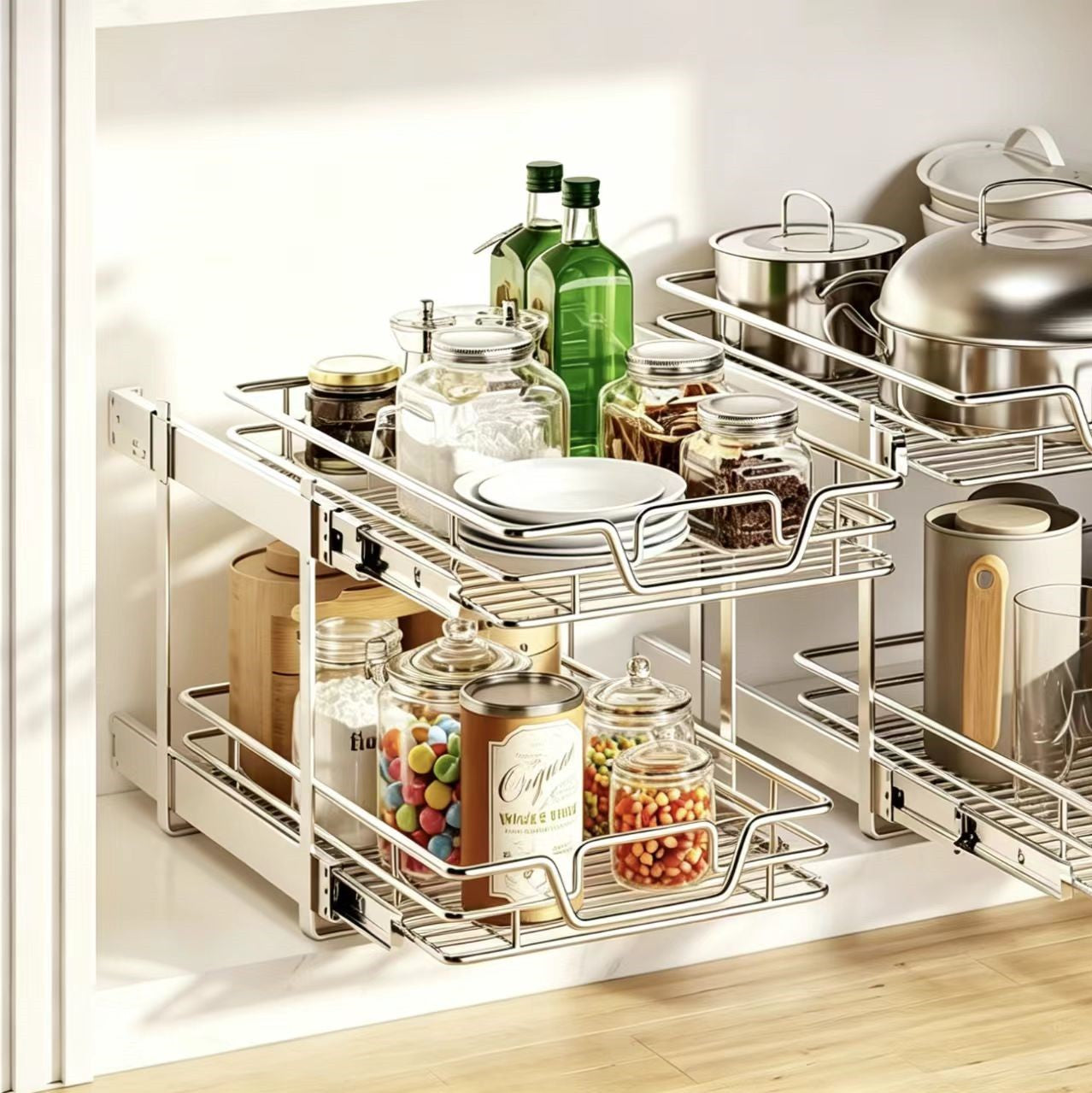 304 Stainless Steel Pull-Out Kitchen Basket
