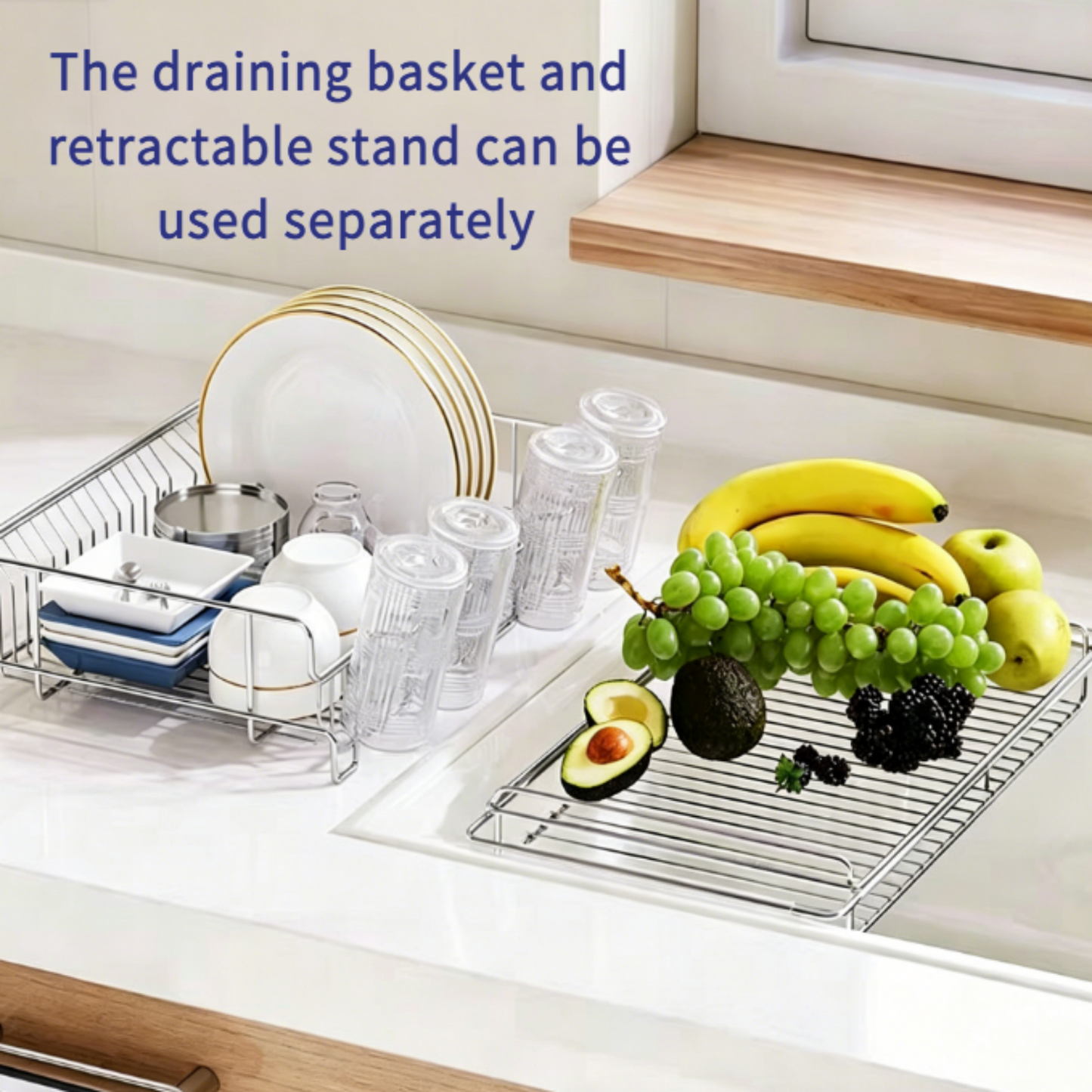 304 Stainless Steel Telescopic Sink Drain Rack