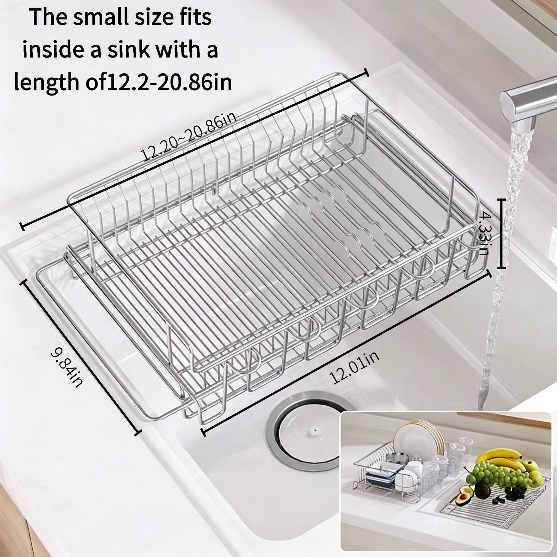 304 Stainless Steel Telescopic Sink Drain Rack