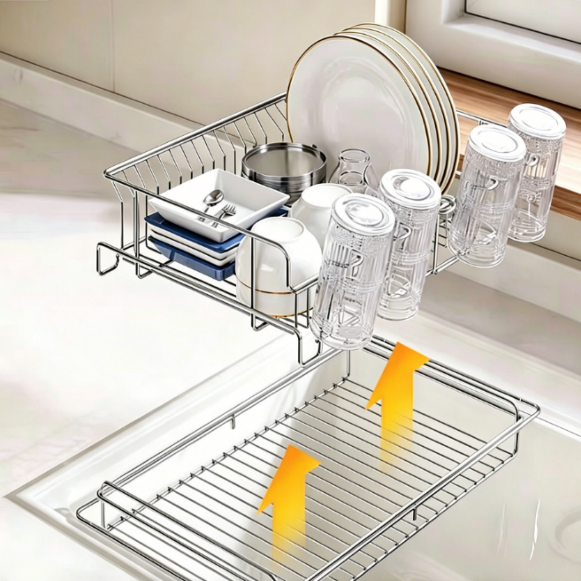 304 Stainless Steel Telescopic Sink Drain Rack