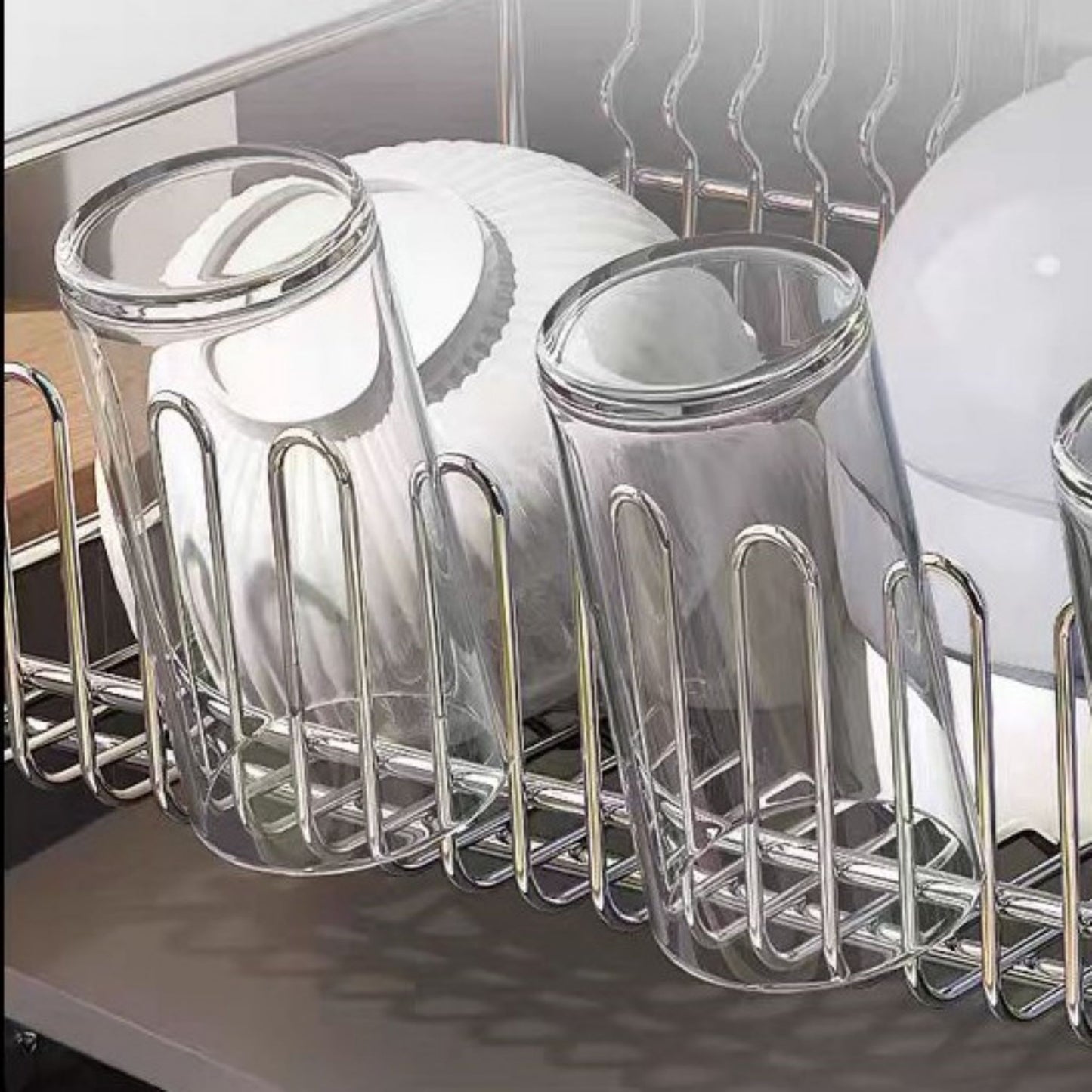 304 stainless steel sink draining rack（Comes with a chopstick holder and a knife holder）