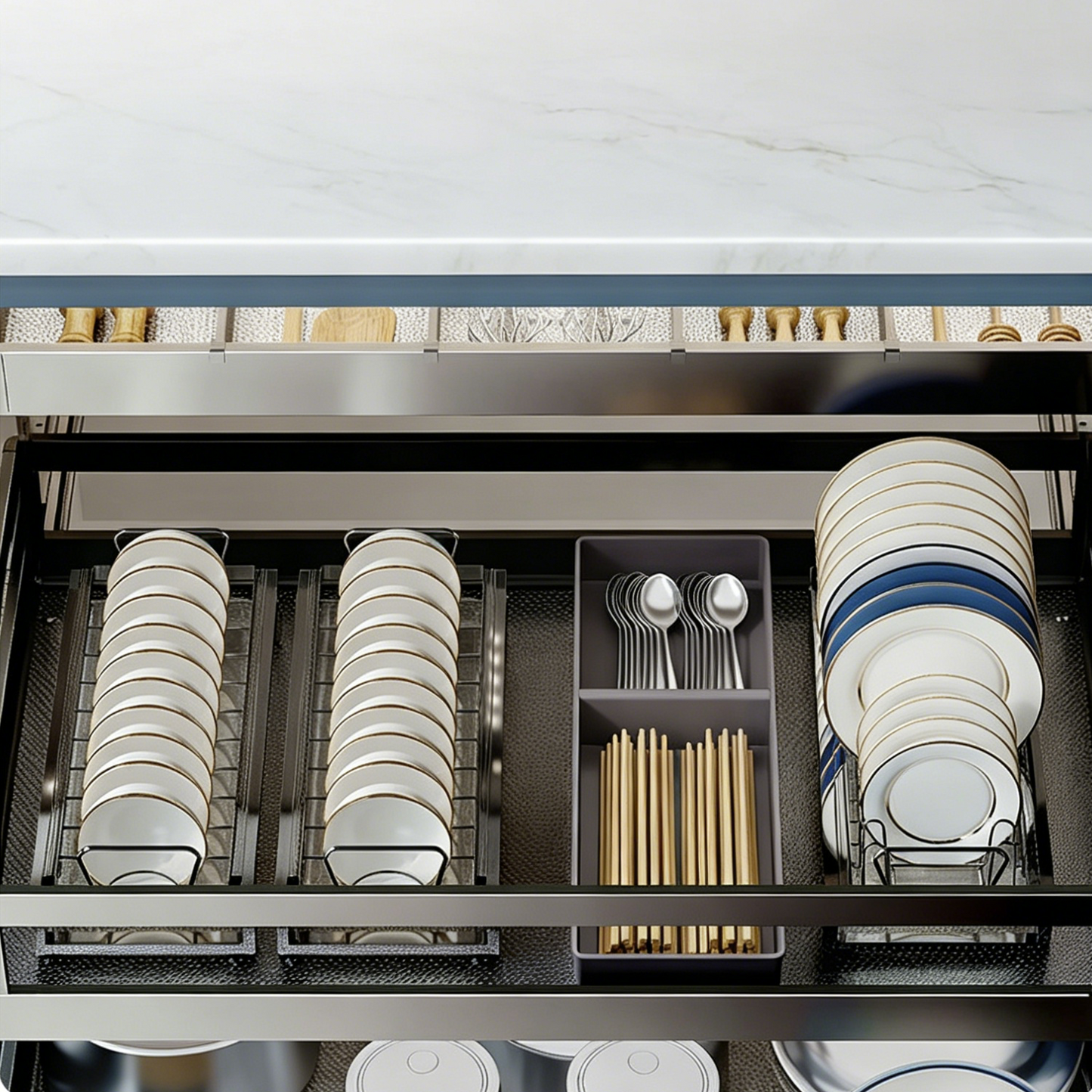 Pull-out Cabinet Dish Rack