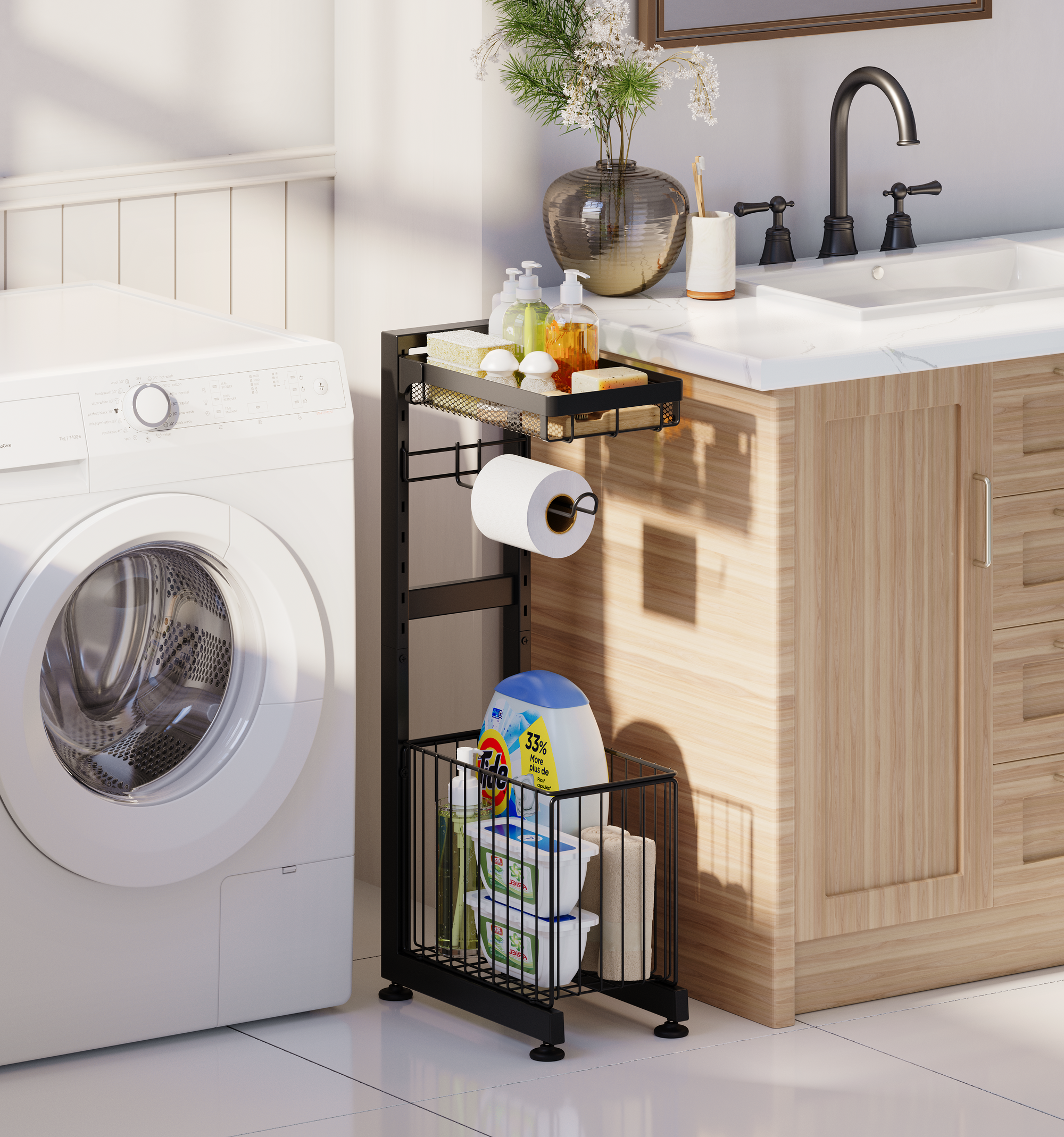 Bathroom storage rack