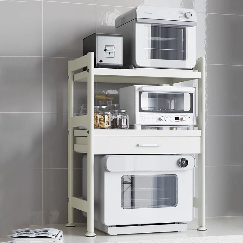 Kitchen Countertop Microwave Stand with Drawer - 3-Tier / Without Storage Box