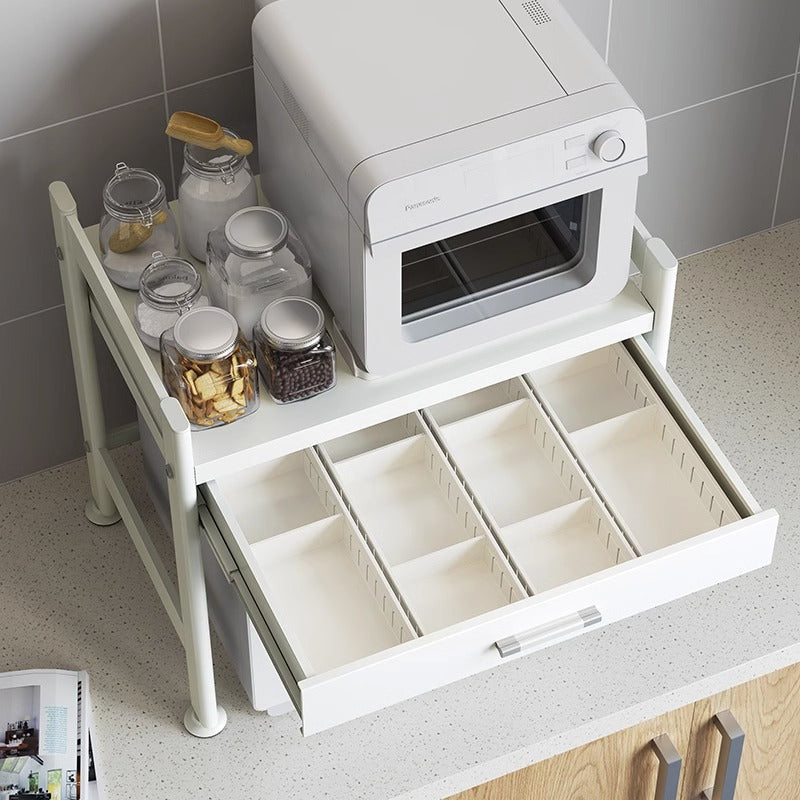 Kitchen Countertop Microwave Stand with Drawer