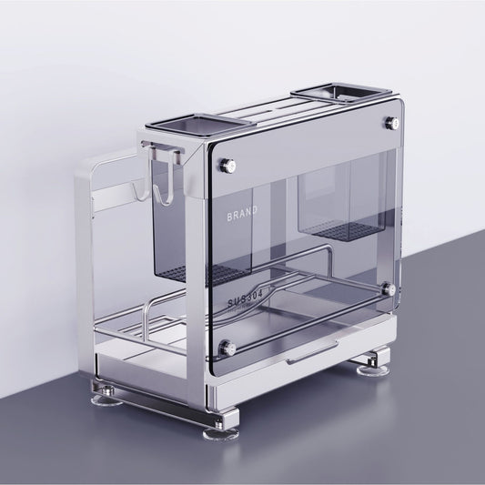 Stainless Steel Kitchen Knife & Cutlery Organizer Rack