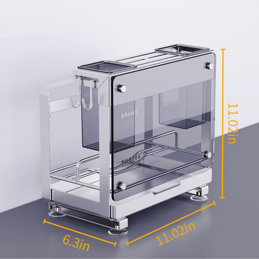 Stainless Steel Kitchen Knife & Cutlery Organizer Rack size