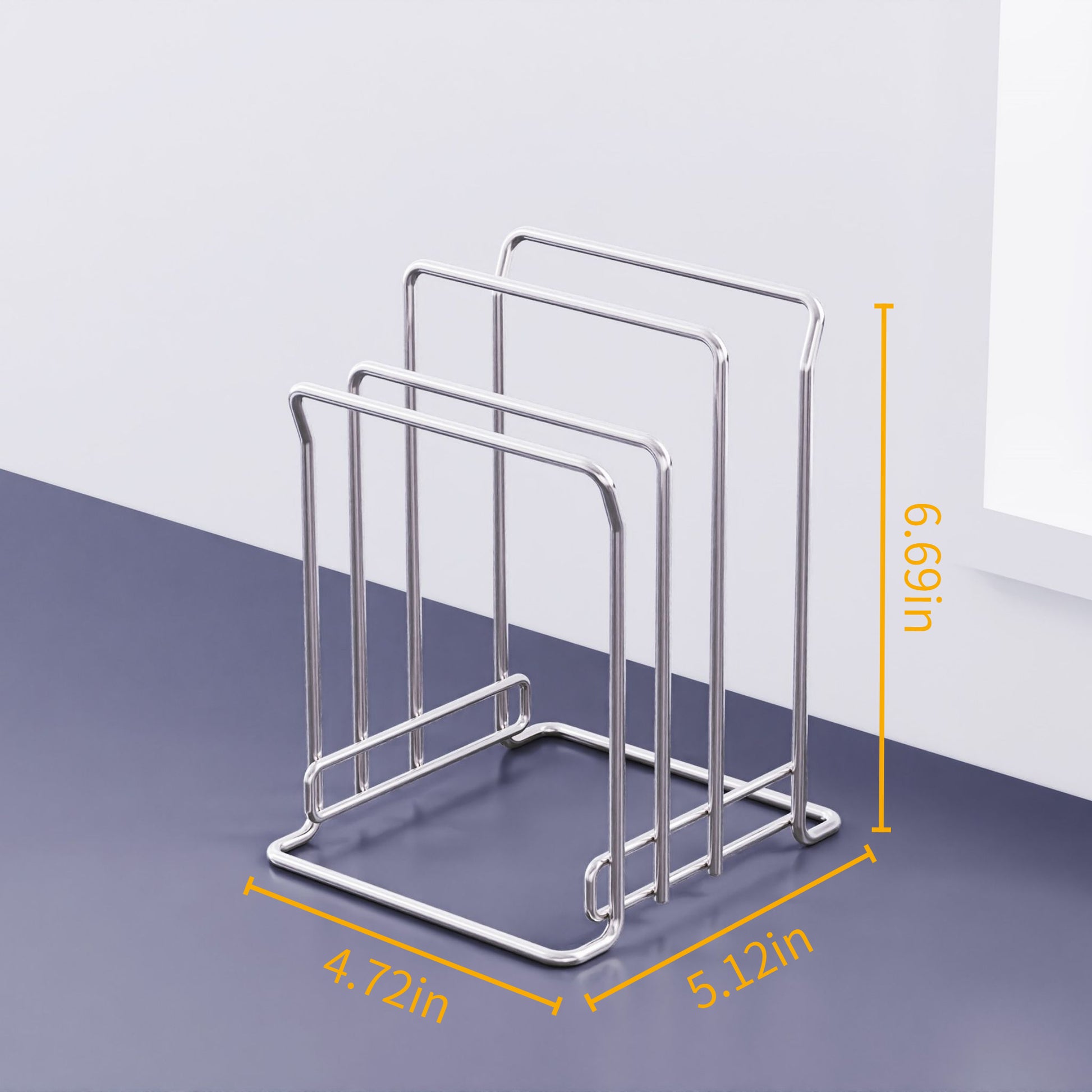 Stainless Steel Multi-Slot Cutting Board Holder size