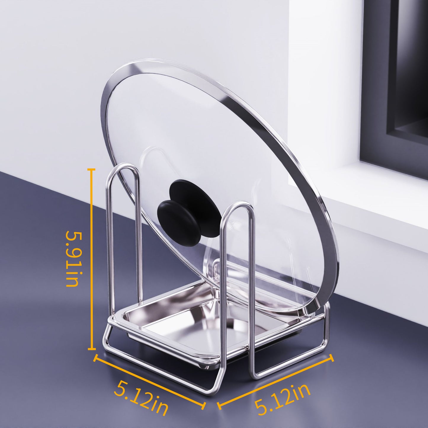 Stainless Steel Pot Lid Stand size