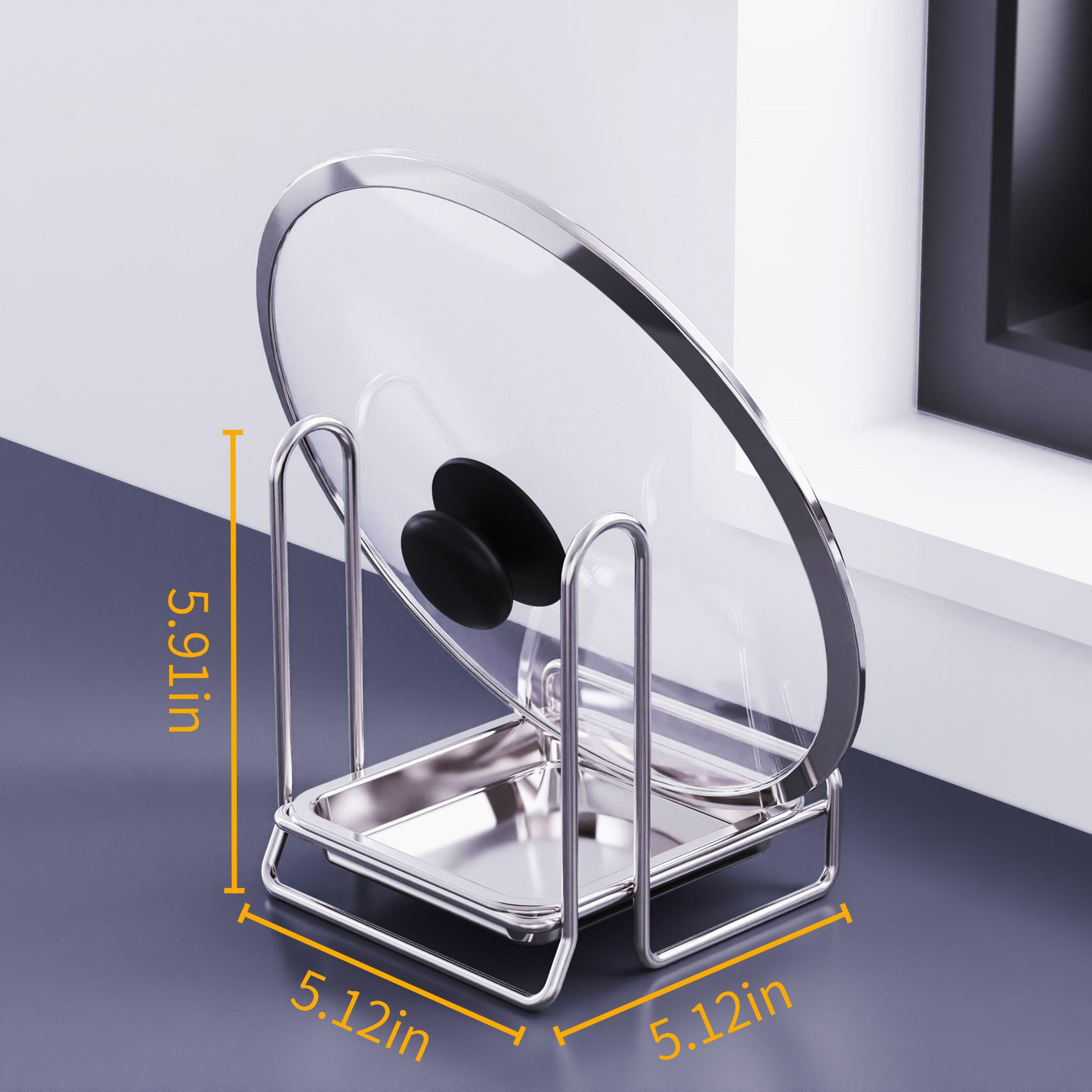 Stainless Steel Pot Lid Stand size