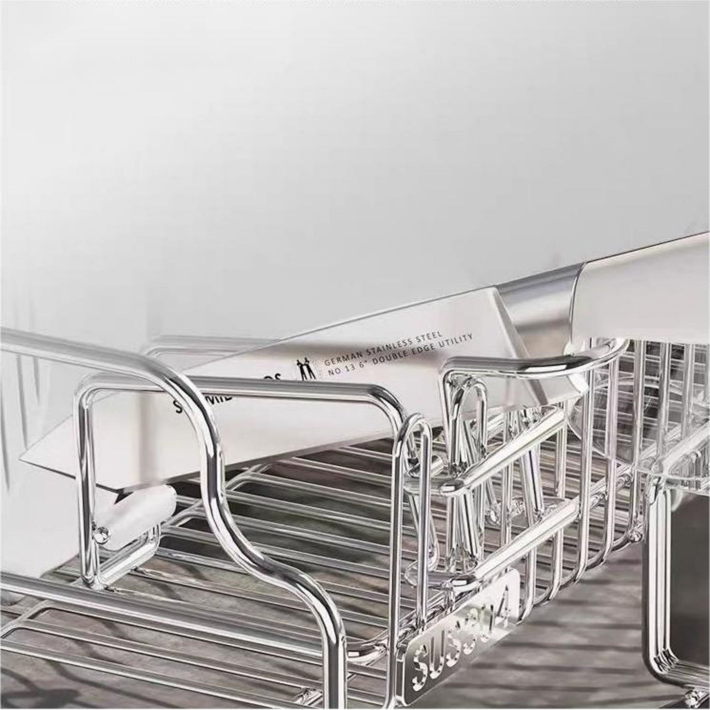 304 stainless steel sink draining rack（Comes with a chopstick holder and a knife holder）